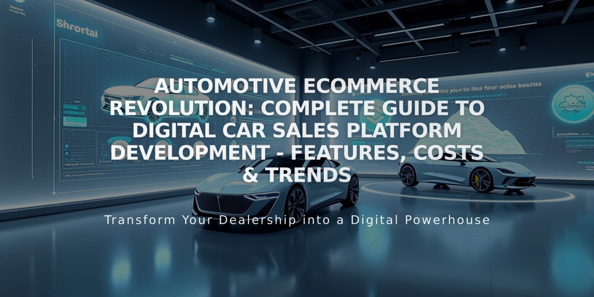 Automotive eCommerce Revolution: Complete Guide to Digital Car Sales Platform Development - Features, Costs & Trends